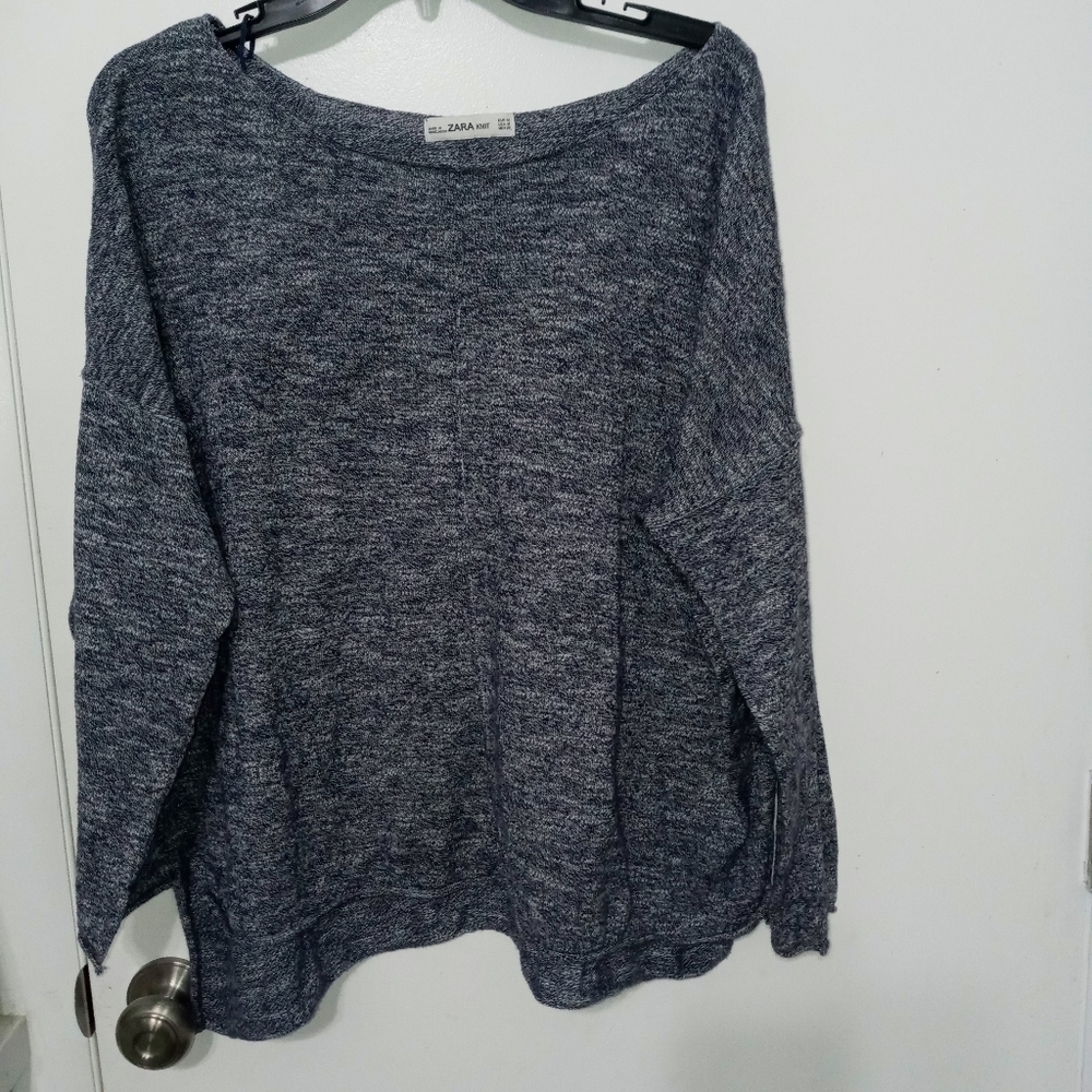 Zara Knit Soft & Stretchy High Low long Sleeve Lightweight Sweater